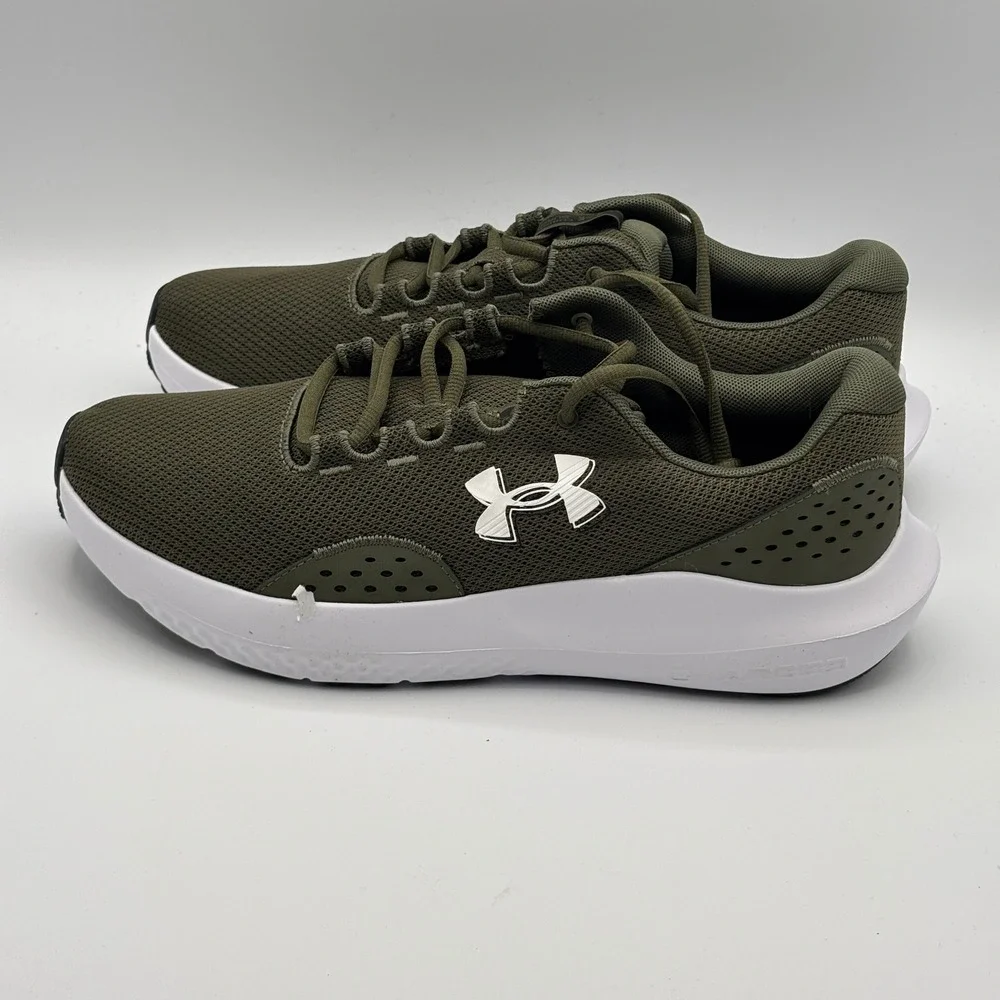 Under Armour UA Charged Surge 4 Shoes Mens 10.5 Green White 3027000-301